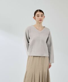 QUEENS COURT / クイーンズコート ニット・セーター | フェレットタッチWフェイスボクシーニット≪手洗い可能≫