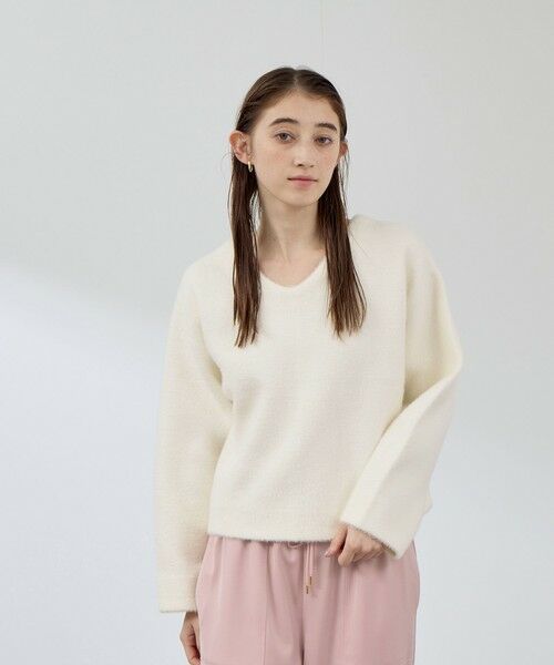 QUEENS COURT / クイーンズコート ニット・セーター | フェレットタッチWフェイスボクシーニット≪手洗い可能≫ | 詳細1