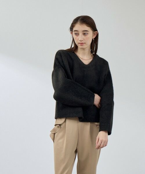 QUEENS COURT / クイーンズコート ニット・セーター | フェレットタッチWフェイスボクシーニット≪手洗い可能≫ | 詳細4