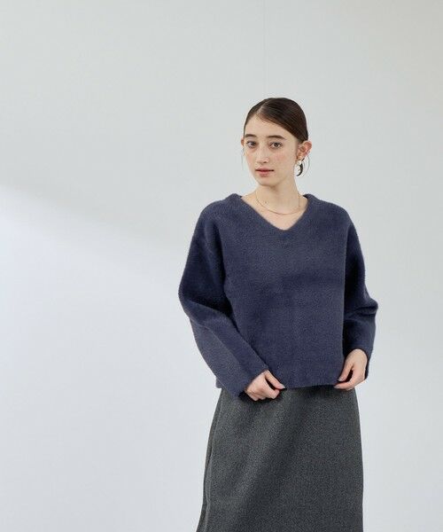 QUEENS COURT / クイーンズコート ニット・セーター | フェレットタッチWフェイスボクシーニット≪手洗い可能≫ | 詳細7