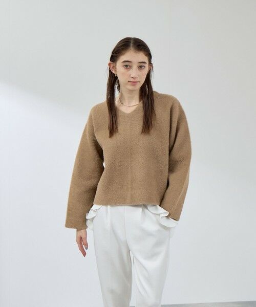 QUEENS COURT / クイーンズコート ニット・セーター | フェレットタッチWフェイスボクシーニット≪手洗い可能≫ | 詳細10