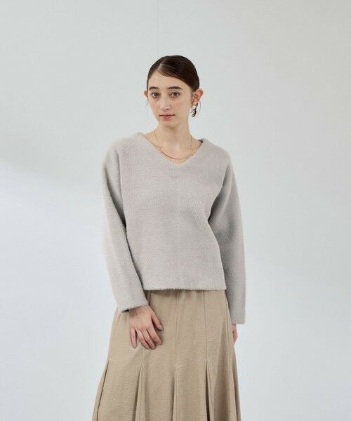 QUEENS COURT / クイーンズコート ニット・セーター | フェレットタッチWフェイスボクシーニット≪手洗い可能≫ | 詳細18