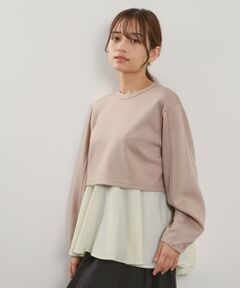 QUEENS COURT / クイーンズコート ニット・セーター | ダンボールレイヤードライクプルオーバー≪手洗い可能≫