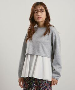 QUEENS COURT / クイーンズコート ニット・セーター | ダンボールレイヤードライクプルオーバー≪手洗い可能≫