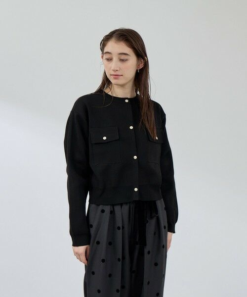 QUEENS COURT / クイーンズコート カーディガン・ボレロ | ポケットデザインニットカーディガン≪洗濯機で洗える≫ | 詳細1