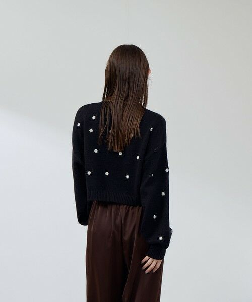 QUEENS COURT / クイーンズコート ニット・セーター | マーガレット刺繍ニットプルオーバー≪手洗い可能≫ | 詳細3