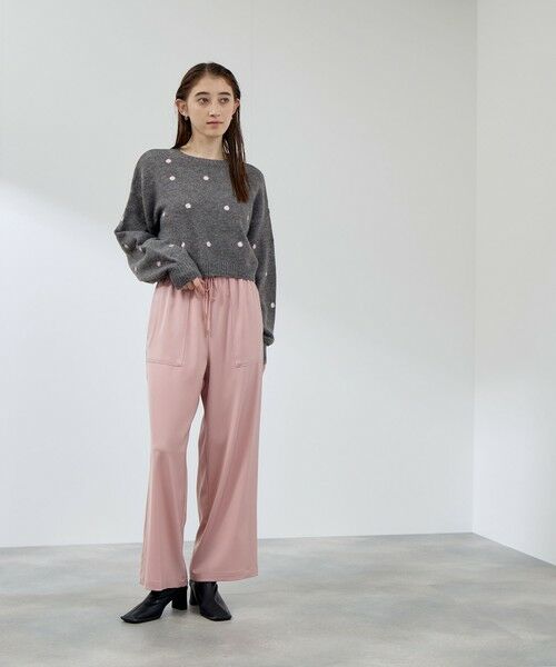 QUEENS COURT / クイーンズコート ニット・セーター | マーガレット刺繍ニットプルオーバー≪手洗い可能≫ | 詳細16