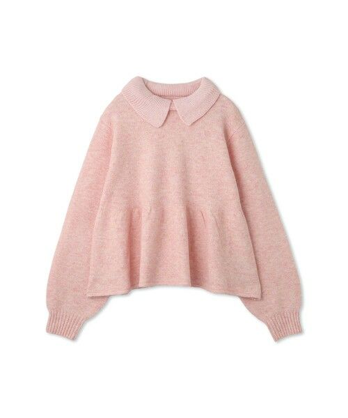 QUEENS COURT / クイーンズコート ニット・セーター | 杢ストレッチ襟付きペプラムニット≪手洗い可能≫ | 詳細3
