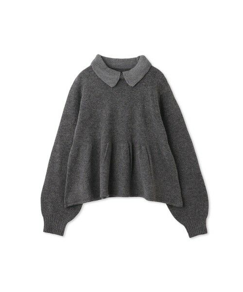 QUEENS COURT / クイーンズコート ニット・セーター | 杢ストレッチ襟付きペプラムニット≪手洗い可能≫ | 詳細8