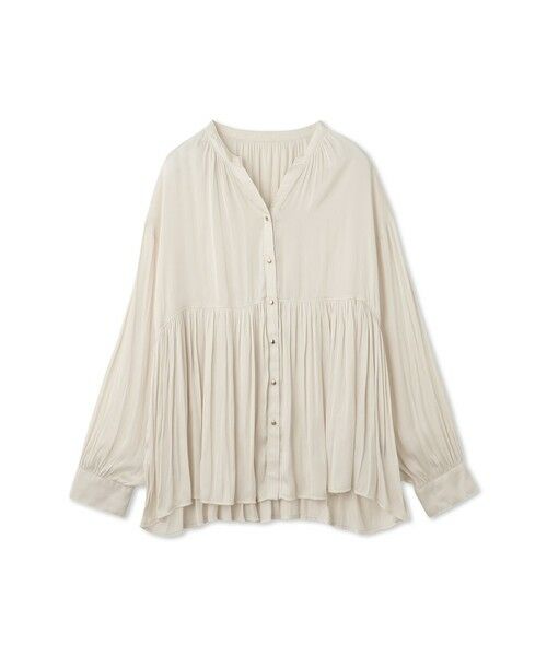 QUEENS COURT / クイーンズコート シャツ・ブラウス | 割繊サテンキーネックペプラムブラウス≪手洗い可能≫ | 詳細3