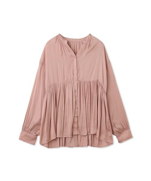 QUEENS COURT / クイーンズコート シャツ・ブラウス | 割繊サテンキーネックペプラムブラウス≪手洗い可能≫ | 詳細6