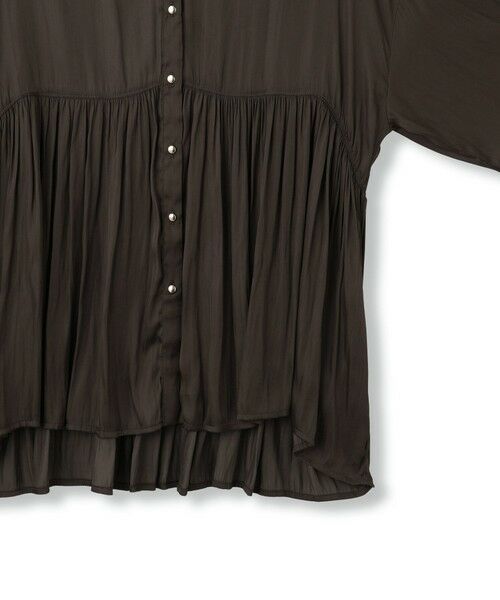 QUEENS COURT / クイーンズコート シャツ・ブラウス | 割繊サテンキーネックペプラムブラウス≪手洗い可能≫ | 詳細16