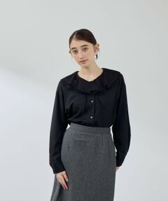 QUEENS COURT / クイーンズコート シャツ・ブラウス | ナチュラルストレッチフレアカラーブラウス≪手洗い可能≫