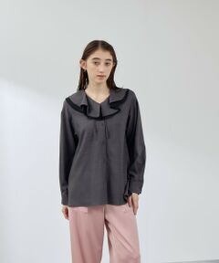 QUEENS COURT / クイーンズコート シャツ・ブラウス | ナチュラルストレッチフレアカラーブラウス≪手洗い可能≫