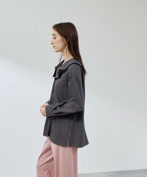 QUEENS COURT / クイーンズコート シャツ・ブラウス | ナチュラルストレッチフレアカラーブラウス≪手洗い可能≫ | 詳細5