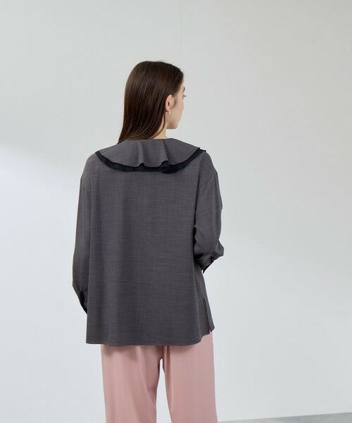 QUEENS COURT / クイーンズコート シャツ・ブラウス | ナチュラルストレッチフレアカラーブラウス≪手洗い可能≫ | 詳細6