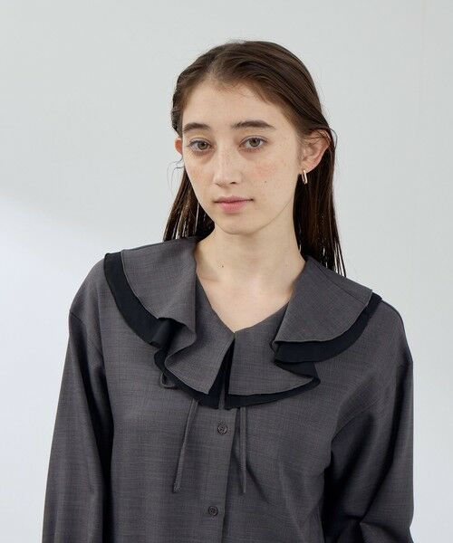 QUEENS COURT / クイーンズコート シャツ・ブラウス | ナチュラルストレッチフレアカラーブラウス≪手洗い可能≫ | 詳細7