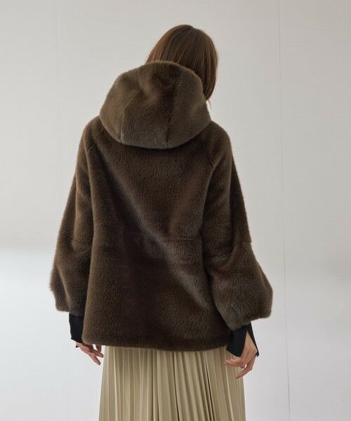 QUEENS COURT / クイーンズコート ダッフルコート | フェイクファーフーディショートコート≪手洗い可能≫ | 詳細5