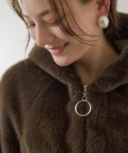 QUEENS COURT / クイーンズコート ダッフルコート | フェイクファーフーディショートコート≪手洗い可能≫ | 詳細7