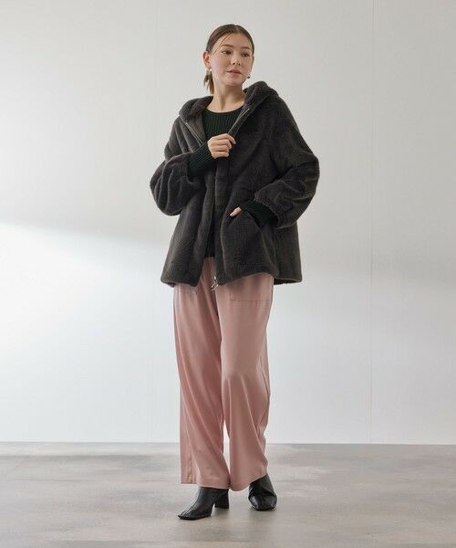 QUEENS COURT / クイーンズコート ダッフルコート | フェイクファーフーディショートコート≪手洗い可能≫ | 詳細11