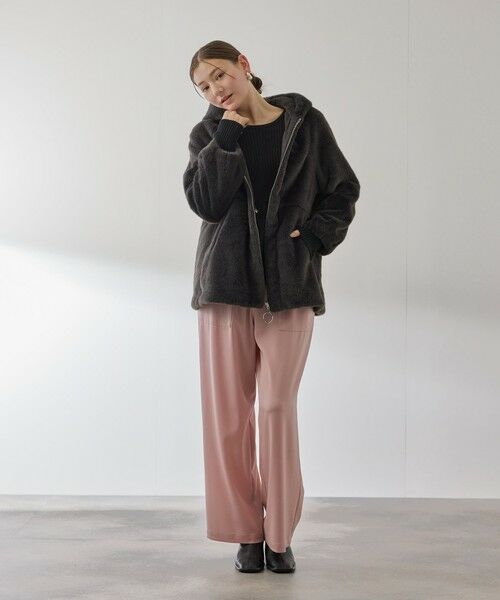 QUEENS COURT / クイーンズコート ダッフルコート | フェイクファーフーディショートコート≪手洗い可能≫ | 詳細12