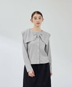 QUEENS COURT / クイーンズコート カットソー | Wフェイス天竺ビッグカラートップス≪手洗い可能≫