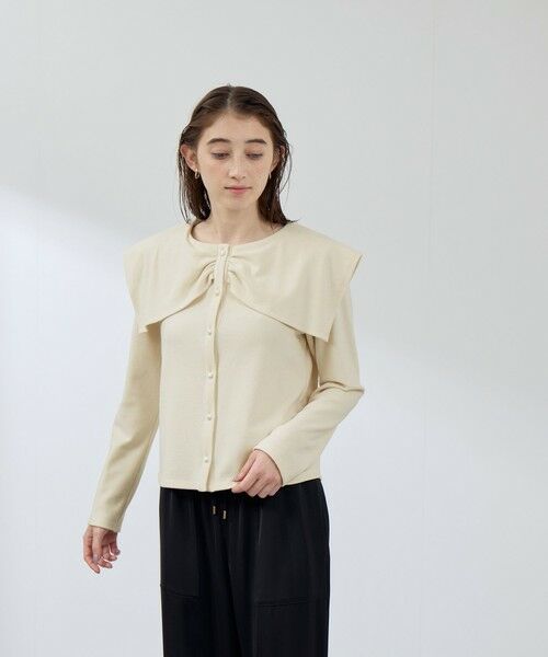 QUEENS COURT / クイーンズコート カットソー | Wフェイス天竺ビッグカラートップス≪手洗い可能≫ | 詳細9