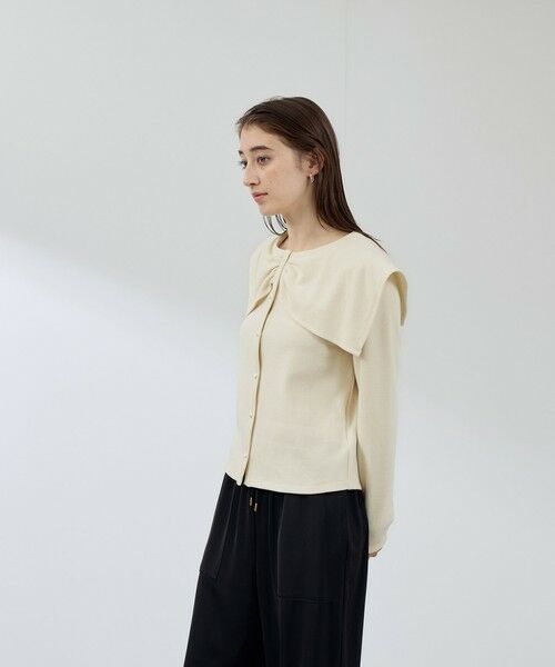 QUEENS COURT / クイーンズコート カットソー | Wフェイス天竺ビッグカラートップス≪手洗い可能≫ | 詳細10