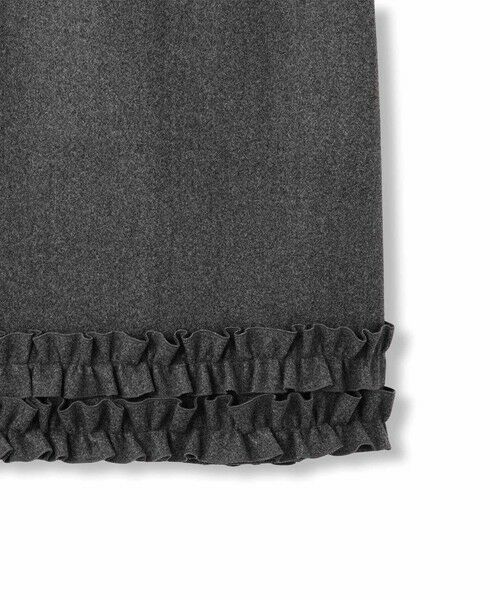 QUEENS COURT / クイーンズコート ミニ・ひざ丈スカート | ウールライクフリルヘムAラインスカート | 詳細10