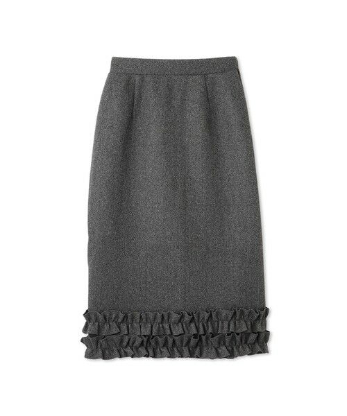 QUEENS COURT / クイーンズコート ミニ・ひざ丈スカート | ウールライクフリルヘムAラインスカート | 詳細12