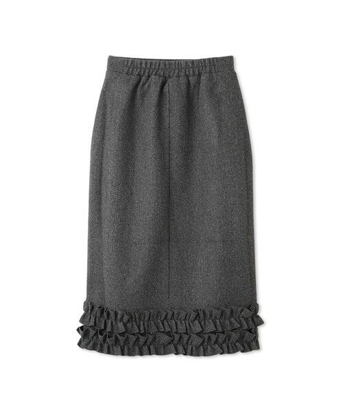 QUEENS COURT / クイーンズコート ミニ・ひざ丈スカート | ウールライクフリルヘムAラインスカート | 詳細8