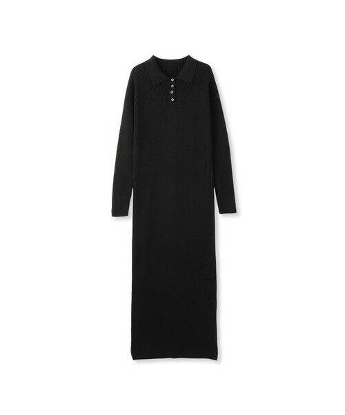 QUEENS COURT / クイーンズコート ロング・マキシ丈ワンピース | ポロカラーリブニットワンピース≪手洗い可能≫ | 詳細2