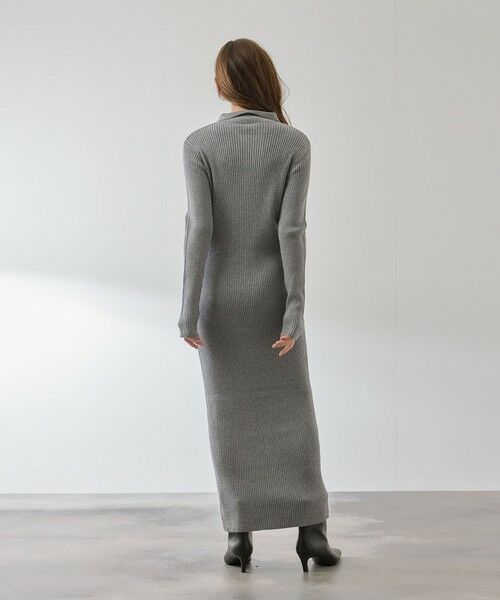 QUEENS COURT / クイーンズコート ロング・マキシ丈ワンピース | ポロカラーリブニットワンピース≪手洗い可能≫ | 詳細5