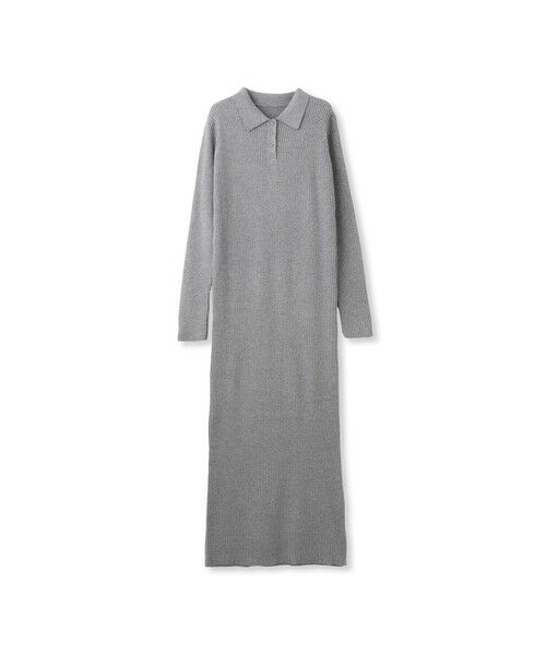 QUEENS COURT / クイーンズコート ロング・マキシ丈ワンピース | ポロカラーリブニットワンピース≪手洗い可能≫ | 詳細7