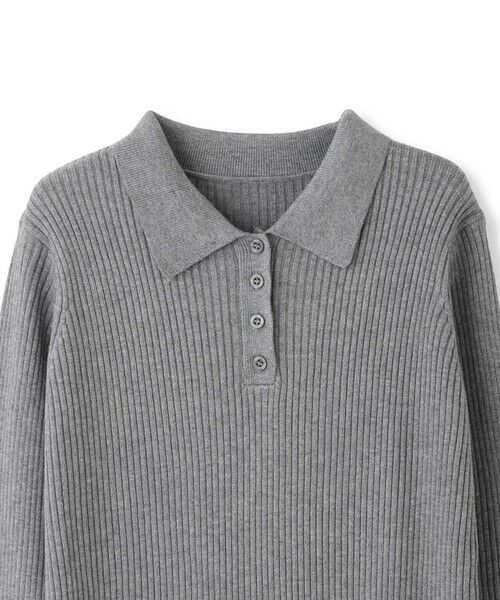 QUEENS COURT / クイーンズコート ロング・マキシ丈ワンピース | ポロカラーリブニットワンピース≪手洗い可能≫ | 詳細9