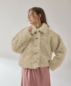 QUEENS COURT / クイーンズコート テーラードジャケット | プードルフェイクファーブルゾン