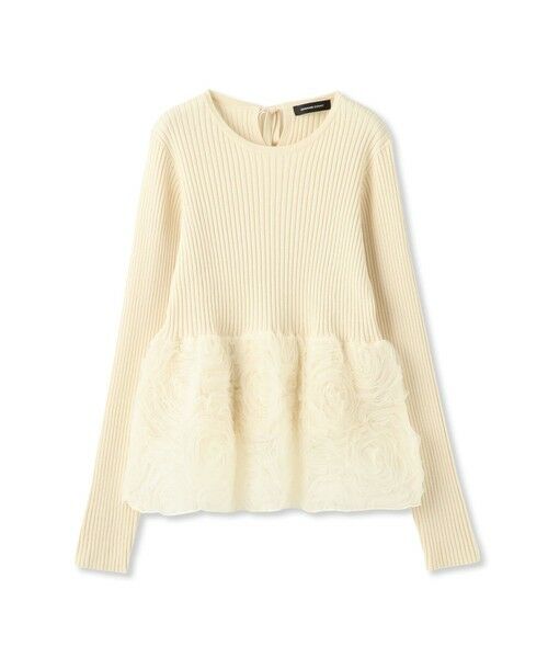 QUEENS COURT / クイーンズコート ニット・セーター | フラワーチュールペプラムリブニット≪手洗い可能≫ | 詳細3