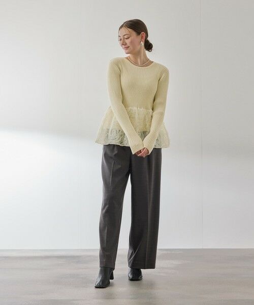 QUEENS COURT / クイーンズコート ニット・セーター | フラワーチュールペプラムリブニット≪手洗い可能≫ | 詳細2