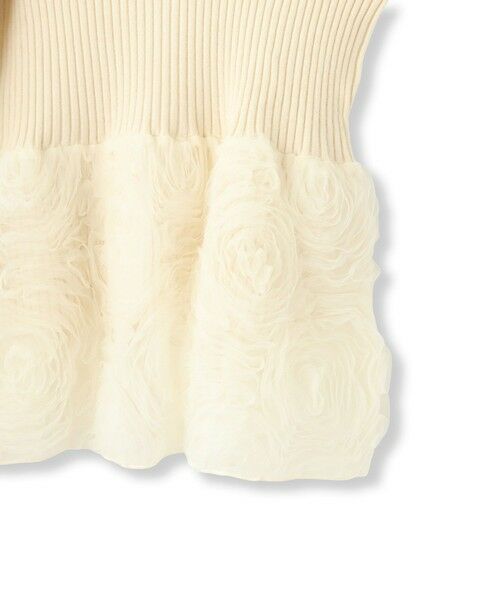 QUEENS COURT / クイーンズコート ニット・セーター | フラワーチュールペプラムリブニット≪手洗い可能≫ | 詳細7