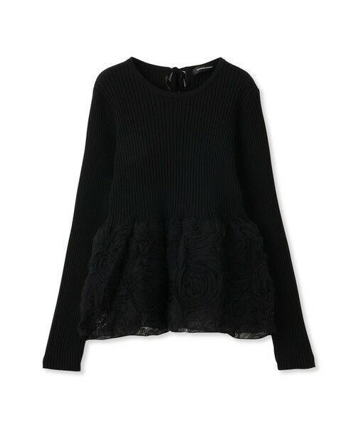 QUEENS COURT / クイーンズコート ニット・セーター | フラワーチュールペプラムリブニット≪手洗い可能≫ | 詳細14