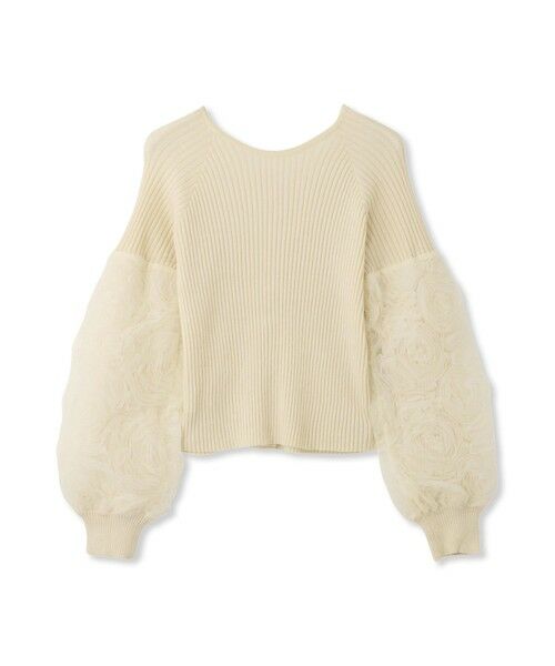 QUEENS COURT / クイーンズコート ニット・セーター | フラワーチュールスリーブカーディガン≪手洗い可能≫ | 詳細5
