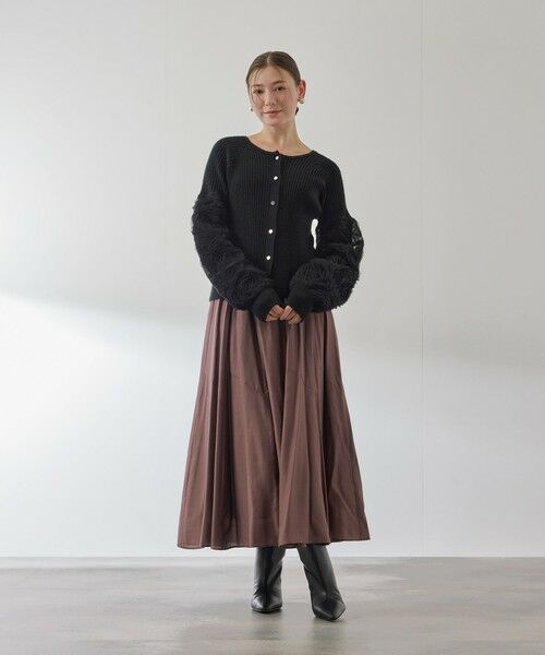 QUEENS COURT / クイーンズコート ニット・セーター | フラワーチュールスリーブカーディガン≪手洗い可能≫ | 詳細15