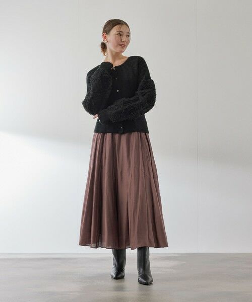 QUEENS COURT / クイーンズコート ニット・セーター | フラワーチュールスリーブカーディガン≪手洗い可能≫ | 詳細16