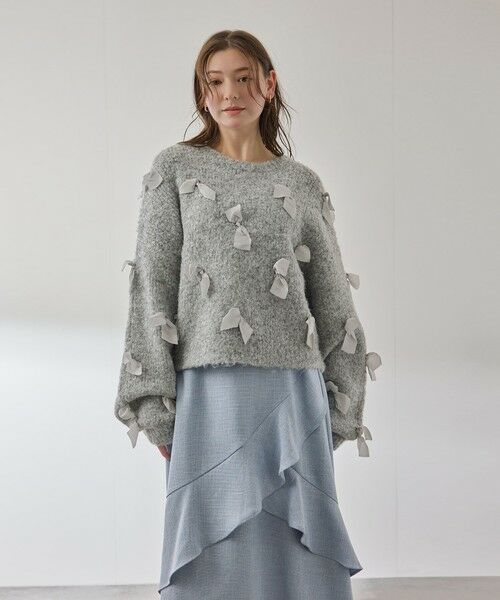 QUEENS COURT / クイーンズコート ニット・セーター | メニリボンブークレーニット≪手洗い可能≫ | 詳細1