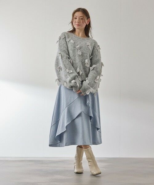 QUEENS COURT / クイーンズコート ニット・セーター | メニリボンブークレーニット≪手洗い可能≫ | 詳細5