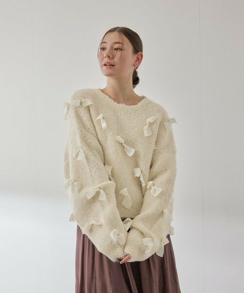 QUEENS COURT / クイーンズコート ニット・セーター | メニリボンブークレーニット≪手洗い可能≫ | 詳細12