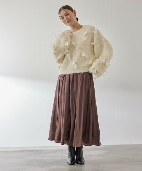 QUEENS COURT / クイーンズコート ニット・セーター | メニリボンブークレーニット≪手洗い可能≫ | 詳細13