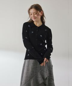 QUEENS COURT / クイーンズコート ニット・セーター | フラワーシシュウニットプルオーバー≪手洗い可能≫