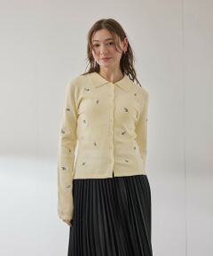 QUEENS COURT / クイーンズコート ニット・セーター | フラワーシシュウニットプルオーバー≪手洗い可能≫