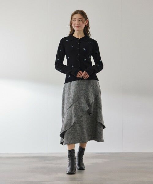 QUEENS COURT / クイーンズコート ニット・セーター | フラワーシシュウニットプルオーバー≪手洗い可能≫ | 詳細2